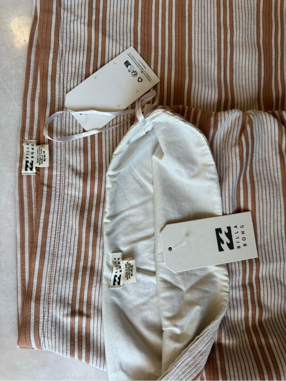 Billabong Beige and White Striped Mini Skirt - Picture 2 of 5